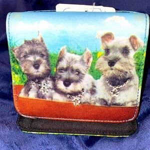 Schnauzers with Rhinestone Collars Wallet